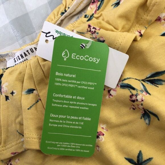 2/40$ NWT Reitmans 2X yellow woven top liberty floral pleated elastic plus size - Picture 6 of 13